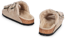 Load image into Gallery viewer, Arizona leather and fur slides
