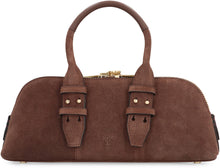 Load image into Gallery viewer, Borsa Escape Bag Baguette piccola in pelle scamosciata in English translates to "Small suede baguette escape bag."
