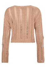 Load image into Gallery viewer, Short sweater in cotton blend with rhinestones
