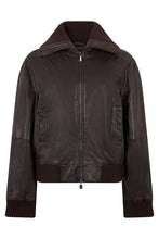 Load image into Gallery viewer, Leather jacket with knit inserts
