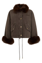 Load image into Gallery viewer, Jacket with collar and cuffs made of synthetic fur
