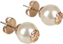 Load image into Gallery viewer, Pearl earrings with logo
