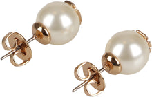 Load image into Gallery viewer, Pearl earrings with logo
