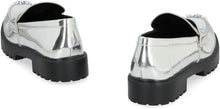 Load image into Gallery viewer, Metallic eco leather loafers
