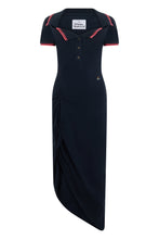 Load image into Gallery viewer, Midi dress in cotton with asymmetrical hem
