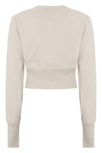 Load image into Gallery viewer, Beige cropped cardigan in soft cotton
