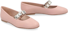 Load image into Gallery viewer, Crystal leather ballet flats
