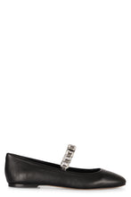 Load image into Gallery viewer, Crystal leather ballet flats
