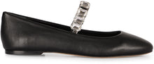 Load image into Gallery viewer, Crystal leather ballet flats
