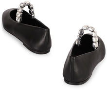 Load image into Gallery viewer, Crystal leather ballet flats
