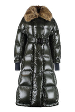 Load image into Gallery viewer, Chamoille belted long down jacket
