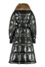 Load image into Gallery viewer, Chamoille belted long down jacket
