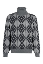 Load image into Gallery viewer, Two-tone wool knit turtleneck pullover
