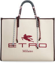 Load image into Gallery viewer, Canvas and leather tote bag

