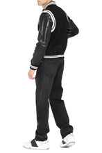 Load image into Gallery viewer, Wool and leather bomber jacket
