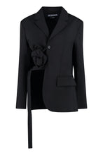 Load image into Gallery viewer, Baccala one button stretch wool blazer
