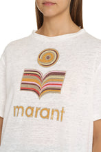 Load image into Gallery viewer, Logo print linen t-shirt
