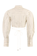 Load image into Gallery viewer, Plidao cropped poplin shirt
