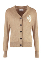 Load image into Gallery viewer, Karin patch detail cotton-blend cardigan
