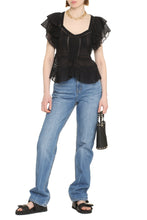 Load image into Gallery viewer, Madrana ruffled cotton blouse
