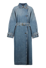 Load image into Gallery viewer, Denim trench coat
