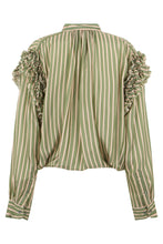 Load image into Gallery viewer, Striped blouse with ruffles
