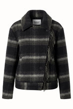 Load image into Gallery viewer, Checkered cape with decorative fringes
