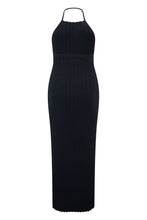 Load image into Gallery viewer, Elegant long black dress with heart neckline
