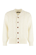 Load image into Gallery viewer, Wool cardigan with contrast buttons
