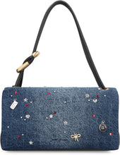 Load image into Gallery viewer, The large double bag in denim Trinket Charm
