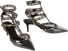 Load image into Gallery viewer, Rockstud leather pointy-toe slingback
