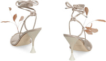 Load image into Gallery viewer, Kimi feather detail satin sandals
