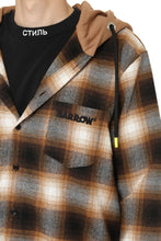 Load image into Gallery viewer, Checked shirt with jersey hood
