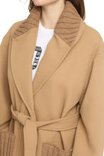 Load image into Gallery viewer, Knitted inserts wool coat
