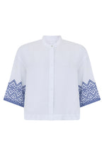 Load image into Gallery viewer, Linen shirt with three-quarter sleeves
