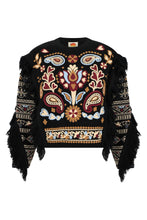 Load image into Gallery viewer, Crew neck sweater with embroidery and patterns in jacquard

