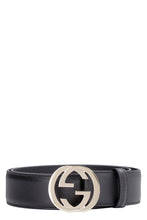 Load image into Gallery viewer, Leather belt with interlocking G buckle
