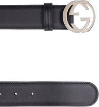 Load image into Gallery viewer, Leather belt with interlocking G buckle
