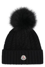 Load image into Gallery viewer, Knitted wool hat with pom-pom
