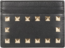 Load image into Gallery viewer, Valentino Garavan - Rockstud pebbled calfskin card holder
