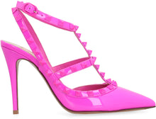 Load image into Gallery viewer, Valentino Garavani - Rockstud patent leather slingback pumps
