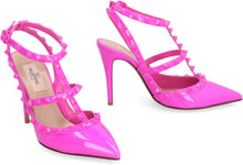 Load image into Gallery viewer, Valentino Garavani - Rockstud patent leather slingback pumps
