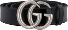 Load image into Gallery viewer, Leather belt with double G buckle
