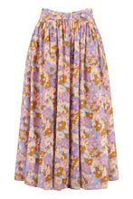 Load image into Gallery viewer, Violet floral print skirt
