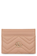 Load image into Gallery viewer, Leather card holder with chevron and logo
