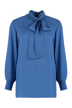 Load image into Gallery viewer, Pussy-bow collar georgette shirt
