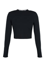 Load image into Gallery viewer, Logo-jacquard trim cropped cardigan
