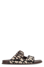 Load image into Gallery viewer, Valentino Garavani - Leather and fabric slides
