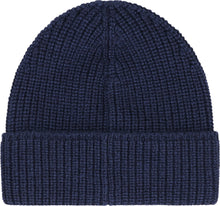 Load image into Gallery viewer, Knitted Navy Blue Beanie with Patch
