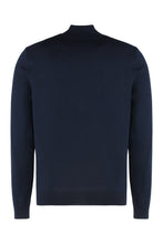 Load image into Gallery viewer, Cardigan in virgin wool with zip and logo
